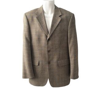 Wool Touch Men’s Houndstooth Wool Blend Blazer 40R - Dark Academia